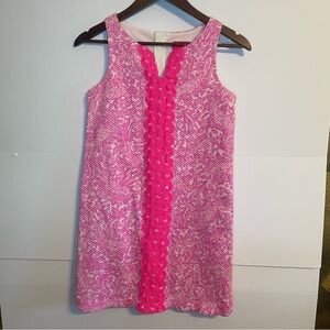 Lilly Pulitzer Pink & White Sleeveless Kids Retro Dress Barbiecore
